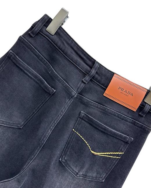 女款褶皱磨白牛仔裤长裤he020 商品图2