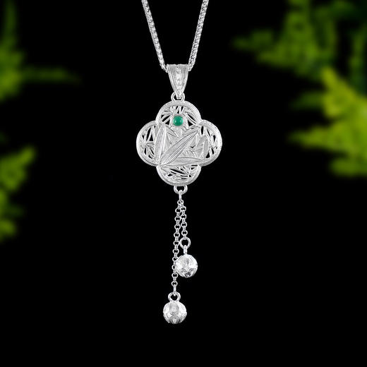 子佩集S990银【窗竹影摇】双面套链项链【DSDZ001】大师工坊原创作品花丝珐琅彩2509 商品图6