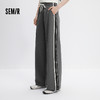 森马休闲裤女夏撞色仿麻长裤宽松慵懒运动风潮流女生显腿长阔腿裤 商品缩略图1