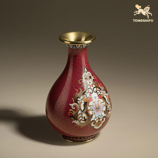 铜师傅《玉壶春(景泰蓝)》客厅紫铜花瓶摆件 家居装饰工艺礼品 商品图2