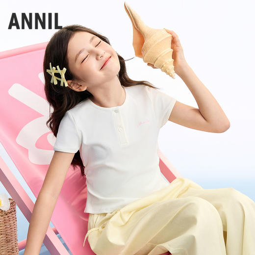 女童圆领短袖针织衫夏季新款安奈儿童装EG621670 商品图2