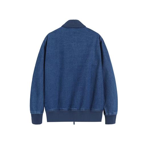 F031869复古做旧老钱风男女同款拉链立领宽松舒适牛仔外套 商品图3