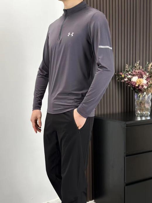 F031854春季跑步运动速干透气紧身立领开链长袖T恤 商品图11