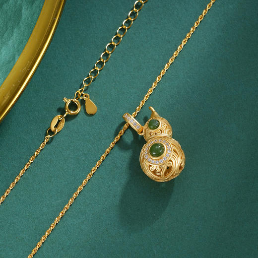 子佩集S925银【福禄倾心】套链【DZ05165】纯银古法银项链葫芦镀金2509 商品图1