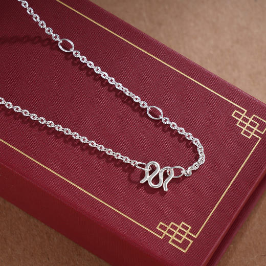 子佩集S990银【清福祥绘】套链【QLTL001】纯银花丝元宝锁项链双面花2509 商品图4