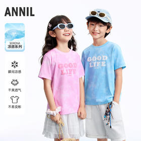 男女童圆领短袖针织衫夏季新款安奈儿童装EM621635