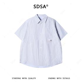 SDSA男装2026新款高贵轻奢时尚简约竖纹设计短袖衬衫T恤百搭宽松