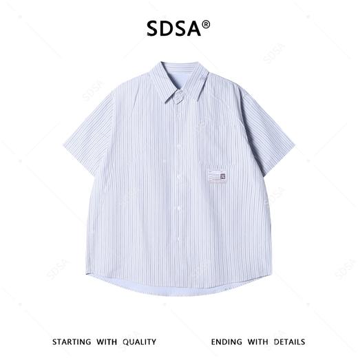SDSA男装2026新款高贵轻奢时尚简约竖纹设计短袖衬衫T恤百搭宽松 商品图0