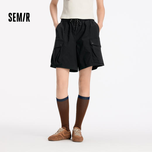 森马休闲裤女夏季防晒凉感肌理直筒短裤宽松酷飒风女生户外工装裤 商品图1