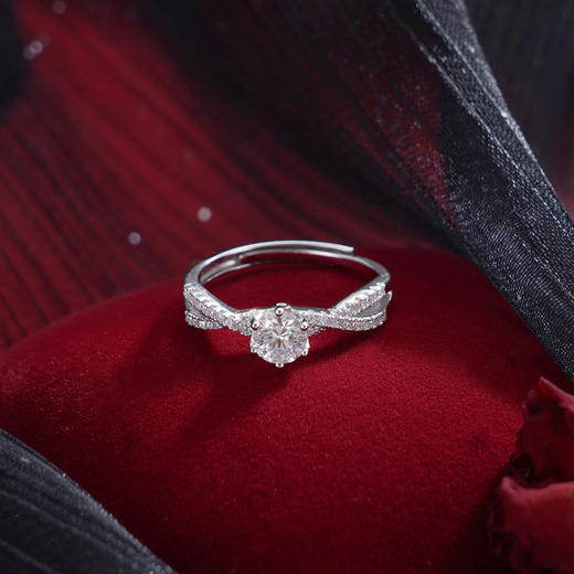 子佩集【陷入热恋】S925银戒指【JL071130】时尚交叉锆石青丝缠绕交织2509 商品图7