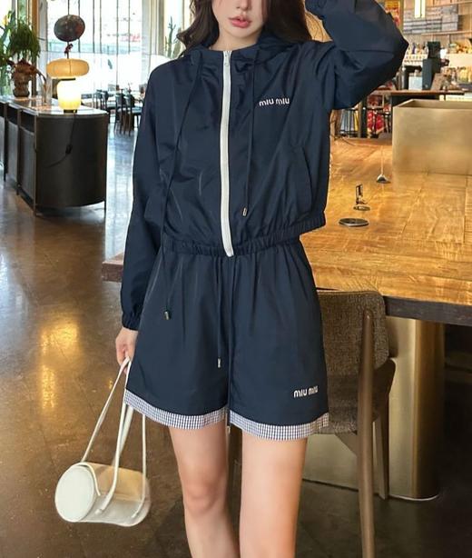 女款刺绣连帽外套短裤套装la017 商品图4