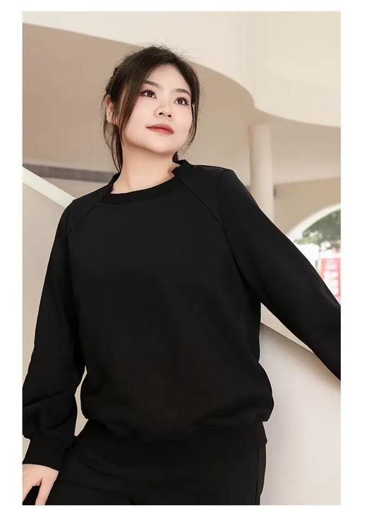 【群内福利】【卫衣裤子休闲套装】宽松显瘦休闲，棉质抓绒卫衣面料，光洁无杂质，不易起毛，现货今天发 商品图7