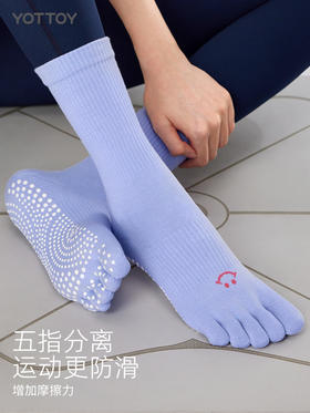 YOTTOY瑜伽袜子 防滑专业 瑜伽普拉提 五指袜 运动健身 室内跳舞 春夏季分趾袜