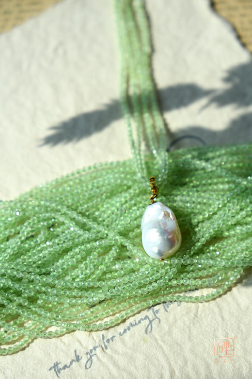 春日绽放 三生石吾行葡萄石切面巴洛克珍珠“万能扣”项链 | 葡萄石切面巴洛克珍珠手链 商品图4