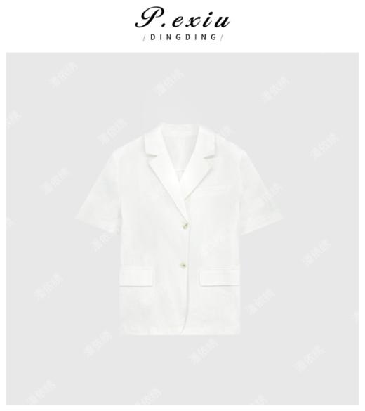 03-3潘依绣丁丁宠粉亚麻极简风夏日清凉感短袖西装 Q62751 商品图0