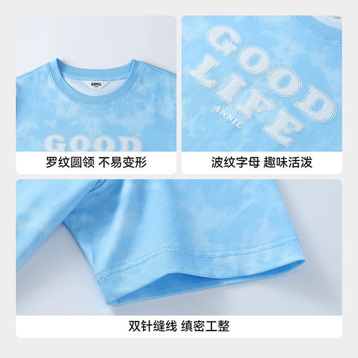 男女童圆领短袖针织衫夏季新款安奈儿童装EM621635 商品图4