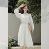 西遇民族风白色长袖连衣裙女2026年春季新款收腰波西米亚大摆长裙SS060231 商品缩略图1