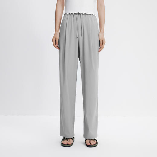 森马休闲裤女夏防晒凉感吸湿速干打褶长裤纯色慵懒登山徒步阔腿裤 商品图2