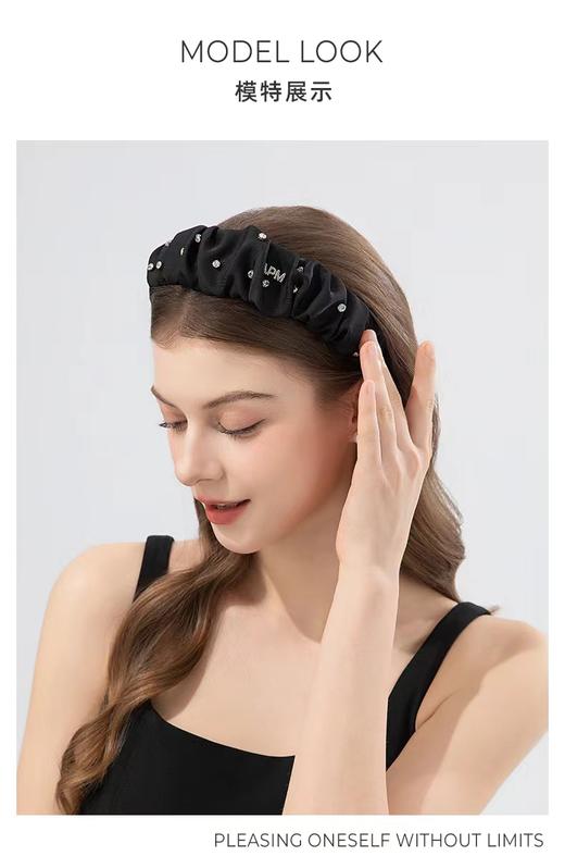 F031813细软塌救星赵露丝同款海瑟薇钉钻褶皱休闲百搭发箍 商品图10