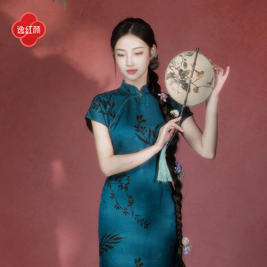 逸红颜《锦瑜》26夏新款唯美主义纯净蓝染香云纱文艺旗袍中式裙女 商品图4