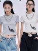 F031829时尚百搭虞书欣同款紧身小猫咪印花圆领短袖T恤 商品缩略图11