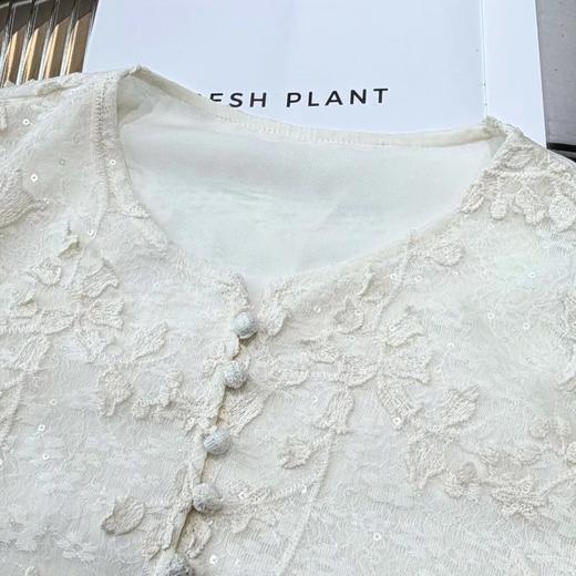 F031859春季新款重工刺绣闪片立体水溶蕾丝新中式衬衫 商品图4