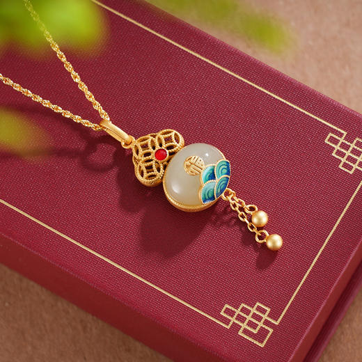 子佩集S925银【云开福至】套链项链【DZ05287】和田玉镀金国潮2509 商品图1