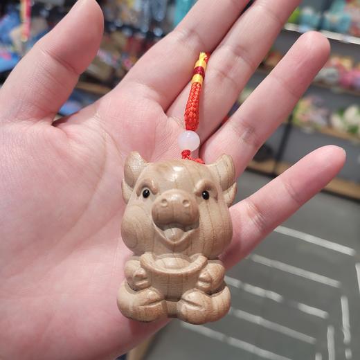天然桃木十二生肖复古汽车钥匙扣男女鼠牛虎兔龙蛇年马羊猴鸡狗猪 商品图1