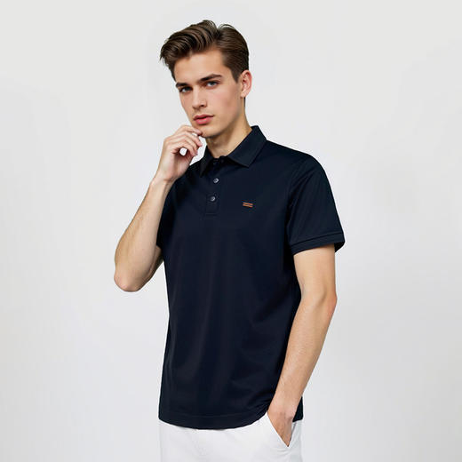 质感舒适男装夏季新款纯色优质面料短袖翻领男士上衣   XLM-CM8687161 商品图3