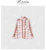 03-4潘依绣丁丁宠粉韩系减龄百搭格子Polo领长袖衬衫 Q6728 商品缩略图0