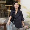 西子/客经典气质翻领双排扣抽绳收腰藏蓝色风衣女/FYYF0560 商品缩略图2