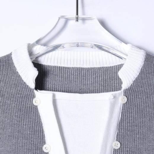 M197SDSA男装2026新款高贵轻奢时尚简约撞色拼接立领短袖T恤百搭休闲 商品图2