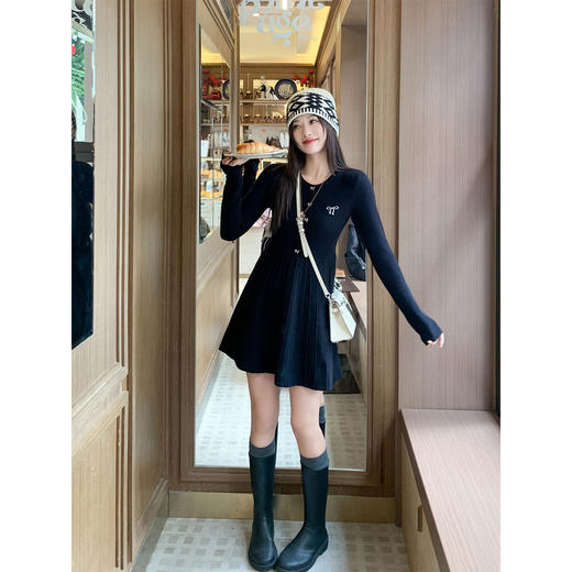 <曾小咸推荐>3.19现货秒杀 ！微信超特价！韩系刺绣针织连衣裙 日常199.99 立减110 秒杀89.99！！ 商品图2