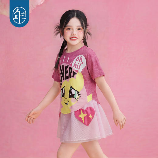 小马宝莉联名年衣童装T恤儿童夏季新款女孩公主可爱卡通短袖上衣 商品图3