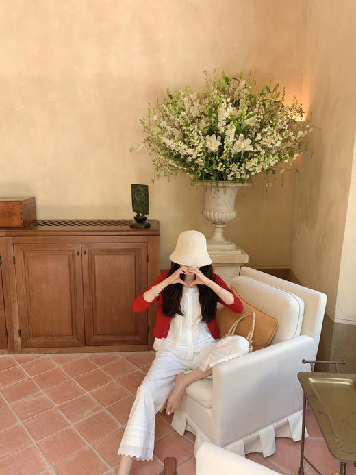 金蘑菇菇 你的夏日小白花 /小白花刺绣套组&吊带连衣裙 商品图7