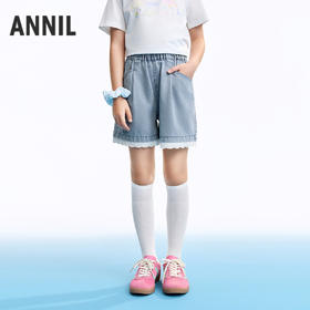 女童全腰牛仔短裤夏季新款安奈儿童装EG626598