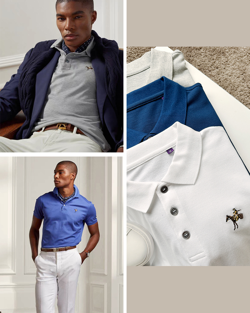 THS-限时 RL马球家 男士翻领网眼柔软短袖polo 3色 AH2514