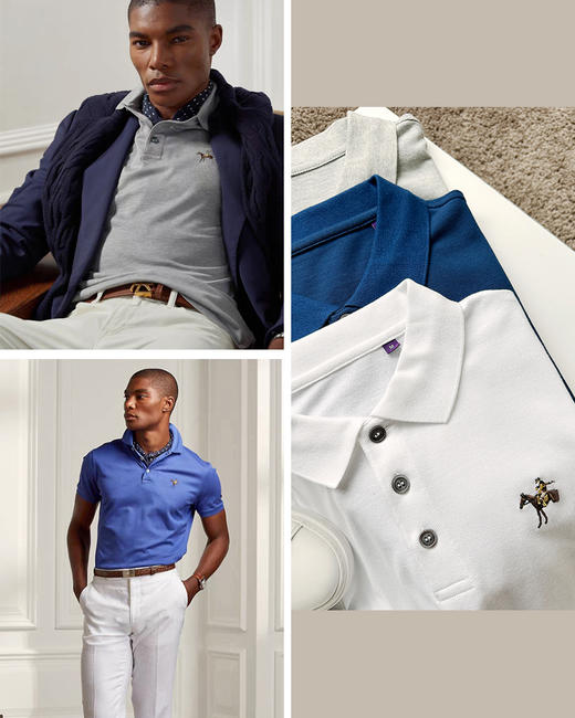 THS-限时 RL马球家 男士翻领网眼柔软短袖polo 3色 AH2514 商品图0