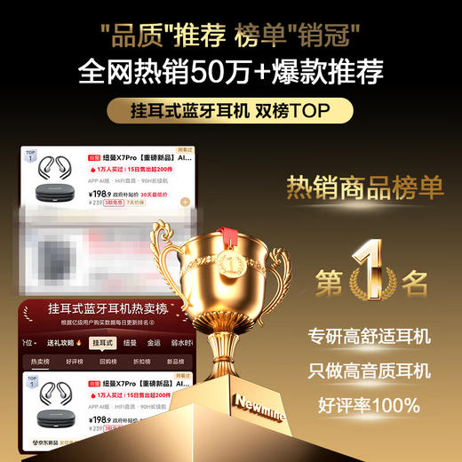 纽曼 旗舰AI智能开放式舒感耳机TWS-X7 PRO 商品图1
