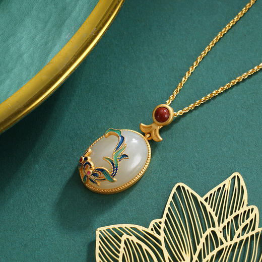 子佩集S925银【如锦似画】套链项链【DZ04418】和田玉镀金国潮2509 商品图3