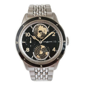 【98新（放置品）】Montblanc 万宝龙125872自动机械机芯日期显示、双时区42MM（男款）1858系列精钢130326NJS18