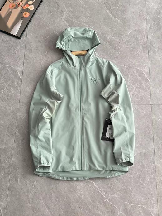 F031808男女情侣款春季户外防风休闲功能性薄款软壳梭织压胶连帽外套 商品图12
