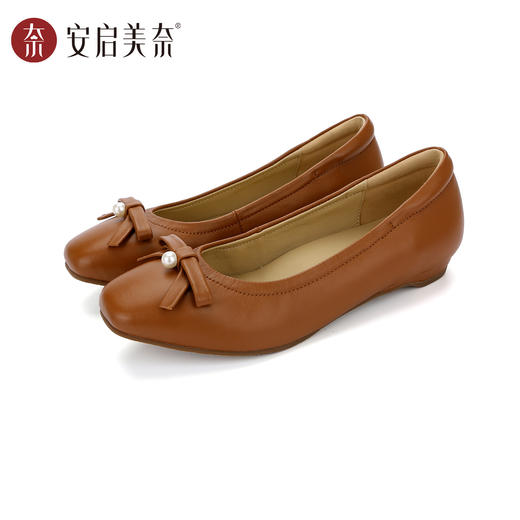 【焕新季】【预售15天】ARCH CONTACT安启美奈小方头浅口低跟软皮百搭通勤单鞋53118 商品图6