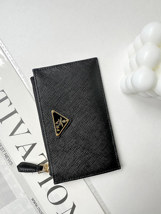 THS-无 P家 经典优雅十字纹Saffiano 皮革卡包 2色 CQ1431 商品图5