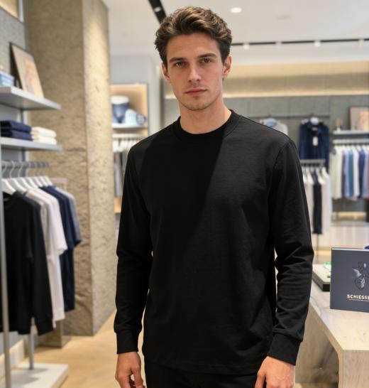 【经典高圆领 必备外穿卫衣】SCHIESSER 德国舒雅男士100%棉200G 中厚圆领打底外穿卫衣39/26182U 商品图2