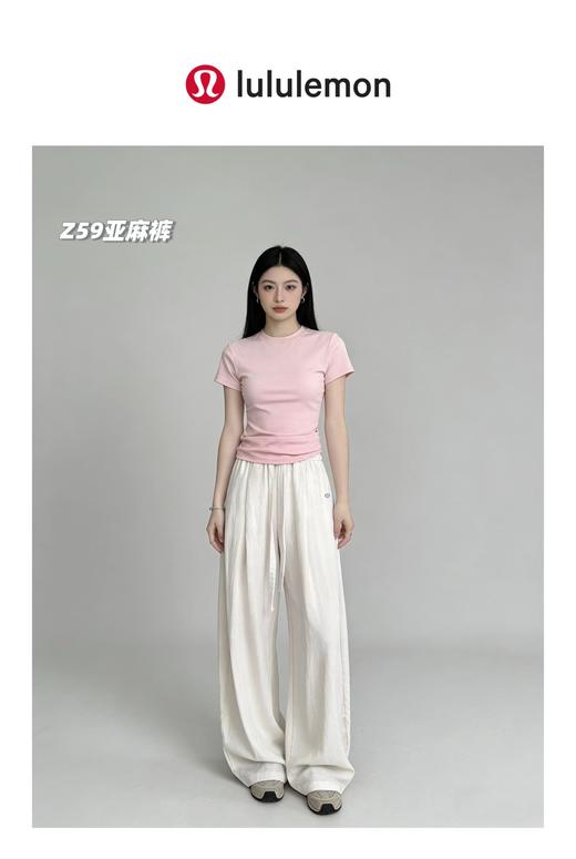 F0318130春夏新款女士高腰天丝亚麻弯刀裤遮肉显瘦休闲裤 商品图8