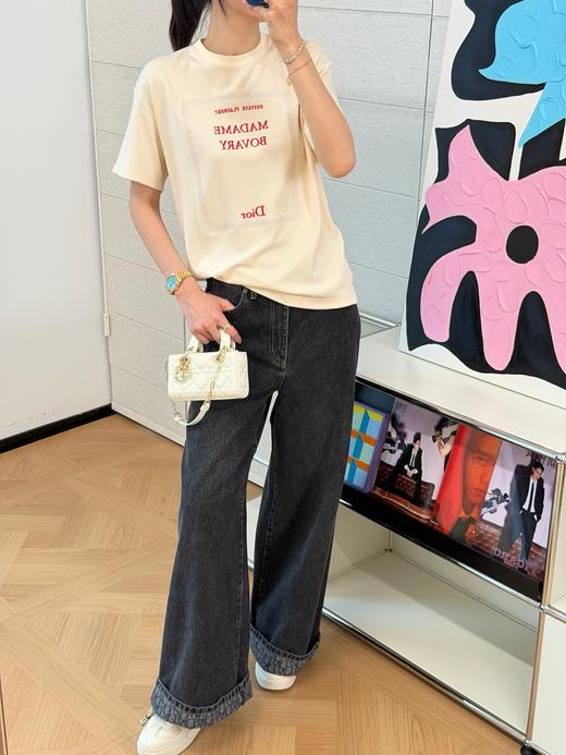 迪奥米色棉质刺绣短袖T恤（XK） 商品图3