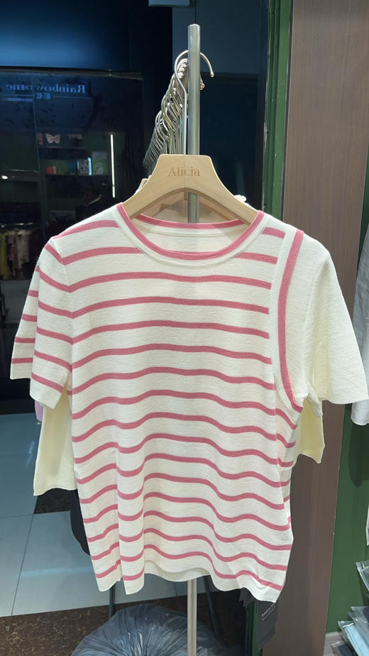 原单新款撞色条纹针织上衣 商品图5