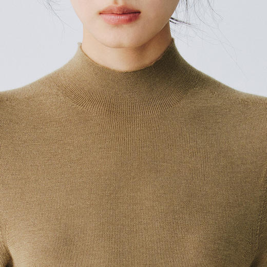 东黎 • 万物复苏 一叶知苏 山羊绒桑蚕丝 女士春季高领套衫 6001 商品图11