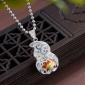 子佩集S990银【江涵秋影】套链项链【MXDZ008】纯银珐琅彩2509